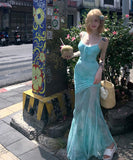 ロングドレスキャミワンピチュールマーメイドドレスカワセクシーhotgirlレース WQ2-MXX-Q7721