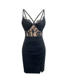 レース ミニドレス セクシー キャバクラ セクシー谷間魅せ 肌見せ MY2-YM8761