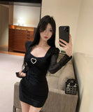 【2色】Lady's coco ミニドレス キャバドレス セクシー チュール クラブドレス ナイトドレス レディースファッション 大人可愛い セクシースタイル LW2-DD5817