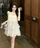 ミニドレスフリル着痩せ気質チュールAラインカワセクシー女子力エレガントパーティー WQ2-XKD-D342-982-Mar21