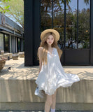 【3色】キュロットスカート 3点セット ホルターネック すそ幅広め アシンメトリーフリル 遊び心 デート JC2-XKDD337B-3937-Aug23