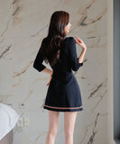 ミニドレス キャバドレス 気質 セレブ風 大人可愛い Aライン 韓国っぽ MY2-ZRD886696BH506