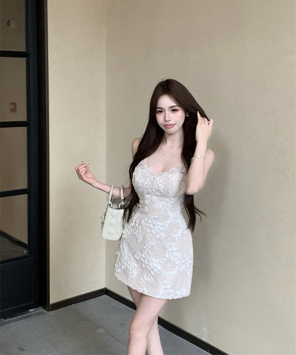 ミニドレスレースホルターネック谷間見せセクシーキャバドレスバックレスドレス気質 WQ2-ZED882499DXH437A