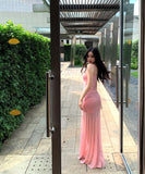 【3色】ロングドレスキャミワンピカワセクシーチュール透明感マーメイドドレスパーティー同伴気質 WQ2-MXX5195