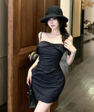 【2色】ミニドレス キャバドレス セクシー ボディコン コットンストライプ バストデザイン バタフライリボン 上品カジュアル デート 女子会 JC2-XKDD408A-2082-Sep1