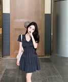 【2点セット 】ミニドレス キャバドレス セクシー レトロ  ウエストシェイプ デート LW2-XKDD426-6312-Sep12