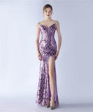 【8色】ロングドレス キラキラ パーティードレス ワンーショルダー お姫様 誕生日 演奏会 イベント宴会 WQ2-YEY31228#