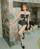 ビキニモノキニ水着体型カバーホルターネックフリル大人可愛い海ビーチ温泉 WQ7-SD3506