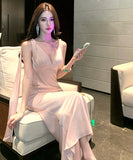 ロングドレス キャミワンピ 高見え サテンピンク フェミニン 美シルエット マーメイドライン タイトワンピース 女子会 パーティー JC2-CD6-141-92890680