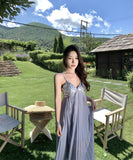 ロングドレス キャバドレス セクシー ストラップ Vネック オープンバック Aライン パーティー ガライベント JC2-CD1-E285-53610690