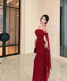 ロングドレス イブニングドレス セクシー 上品 ストラップ メッシュ フリル リボン シェイプドウエスト スレンダー パーティー JC2-CD7-238-86510620