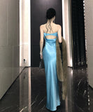 ロングドレス セクシー ベアトップサテン スリムフィット バックレス パーティー イブニング向け JC2-CD3-260-80360580