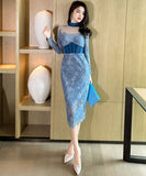 レース 手作り 膝丈ドレス エレガント セクシー チュール 高級感 YH2-JY20767