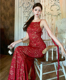 Lady's coco ロングドレス キャバドレス セクシー レース スリムフィット 背中あき 結婚式 二次会 披露宴 パーティー 上品 LW2-CD6-143-71900580