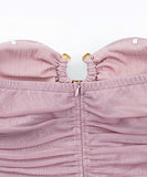 【4色】ミニドレスキャバドレスベアトップ谷間見せナイトクラブセクシーパーティーキャバクラ WQ2-YM8840