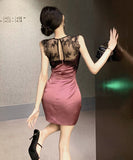 ミニドレスキャバドレスレース谷間見せセクシータイトドレスパーティーナイトクラブ WQ2-XKD-D342-976-Mar10