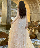 ロングドレスサンドレス着痩せ気質旅行ビーチ海フリル花柄体型カバーエレガント WQ2-CD6-601-82210600