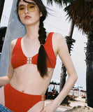 【2色】水着ビキニモノキニセクシー谷間見せおしゃれビーチ海旅行SNS話題 WQ7-CQSNM