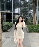 ミニドレスキャバドレスレースホルターネックタイトドレスパーティーナイトクラブセクシーバックレスドレス高級感 WQ2-ZED882368DXH437A