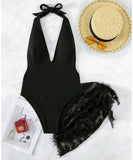 2点セット ビキニ モノキニ 水着 レース セクシー Vネック 着痩せ 海辺 YH7-HX-3037