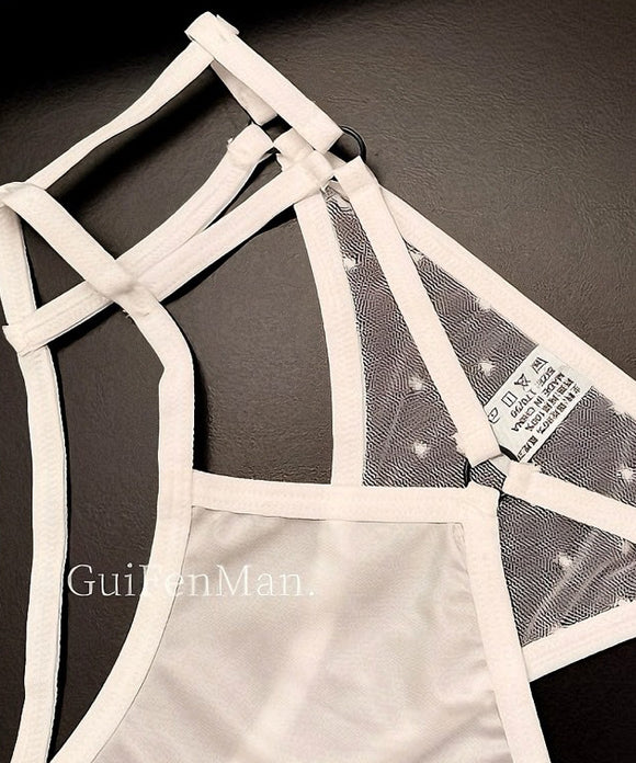 下着 サテンレース ショーツ 透け感 細ストラップ セクシー 三角ショーツ  綿100%のクロッチャー付き LW2-RS61-70d