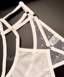 下着 サテンレース ショーツ 透け感 細ストラップ セクシー 三角ショーツ  綿100%のクロッチャー付き LW2-RS61-70d