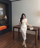 膝丈ドレスチュールワンーショルダーセクシーキャバドレスエレガントタイトドレス宴会パーティー WQ2-MXX-Q7782