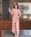 【3色】Lady's coco ロングドレス キャバドレス セクシー シースルー タイトワンピース  ロング丈 大人可愛い LW2-DD5833