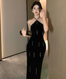 膝丈ドレス キャバドレス 宴会 気質 着痩せ 背露出 セクシー おしゃれ YH2-ZED885482DXH449