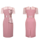 手作りドレス膝丈ドレス高級感エレガントリボン非対称チュールサテンドレスおしゃれ着痩せ気質 WQ7-JY50821