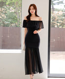 ロングドレス キャバドレス ワンショルダー セクシー 着痩せ おしゃれ YH2-ZED889681BH538