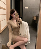 新色追加  ミニドレス  キャバドレス ミニ丈 ギャザー ウエストシェイプ 着痩せ効果 大人かわいい LW2-ZED883233DXH502