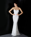 【5色】ロングドレス 宴会 気質 キラキラ 披露宴 脚長効果 ノーショルダー YH2-YEY16398#