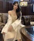 Lady's coco ロングドレス キャバドレス  セクシー フレンチスタイル 上品  ジャカード 着痩せ 秋新作 パーティー ドレス風 パーティー 二次会 LW2-XKDD335B-6515-Oct14