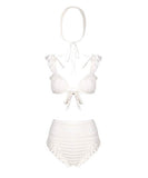 水着ビキニフリルカワセクシーハイウエスト旅行ビーチ海モノキニタンキニ WQ7-DP-A10423