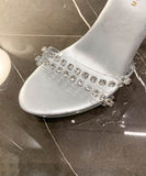 ハイヒール パンプス 透明感 キラキラ スリッパ 美脚効果 歩きやすい 流行り OL 百掛け ヒール 靴 WQ5-HS8612-3