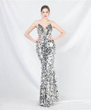 【6色】ロングドレス キラキラ パーティードレス ワンーショルダー お姫様 誕生日 演奏会 イベント宴会 WQ2-YEY31579#