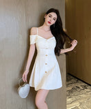 【2色】ミニドレス キャバドレス 着痩せ Aライン セクシー 気質 YH2-YM8778