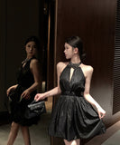 Lady's coco ミニドレス キャバドレス セクシー キラボシ レトロ ホルターネック ウエストシェイプ パーティー デート JC2-XKDD408A-7041-Oct13