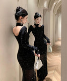 ロングドレスキラキラナイトクラブパーティードレスイベント高級感セクシーマーメイドドレス宴会エレガント WQ2-ZED888508DXH238A