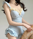 高級感水着ビキニモノキニフリル体型カバーワンピース露出控え温泉ビーチ海着痩せタンキニ WQ7-YQ-HHhAB7WHLL