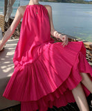 サンドレスロングドレス着痩せ気質フリル大人可愛い旅行ビーチSNS話題体型カバー WQ2-CD6-CF12-51150580