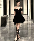 Lady's coco ミニドレス キャバドレス セクシー オフショルダー×リボン付きドレス  ウエストマーク   上品エレガント パーティー デート LW2-DD5938