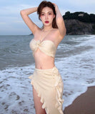 3点式セットビキニ水着モノキニホルターネック谷間見せセクシービーチ海モノキニタンキニ旅行 WQ7-FH-WEI001