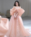 ロングドレス キャバドレス パーティードレス ピンク 羽根付き 蝶結び エレガント パーティー 誕生日 結婚式 披露宴 LW2-ZX219