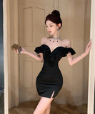 ミニドレス キャバドレス オープンショルダー 谷間露出 女性魅力 セクシー YH2-ZED881115DXH348B