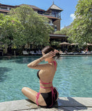 三角ビキニ水着セクシーホルターネックモノキニ旅行海温泉ビーチ WQ7-CQTIAN