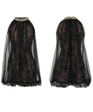 手作りドレスミニドレスチュールレースキラキラノースリーブセクシーセレブ風着痩せ気質宴会パーティー WQ2-JY91689