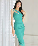 キャバドレス 膝丈ドレス 不規則 気質 セレブ風 おしゃれ 通勤 肌見せ YH2-ZED88783E49