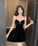 【2色】 ミニドレス キャバドレス セクシー  ミニ丈  ベロア タイトドレス  デート LW2-DD5841